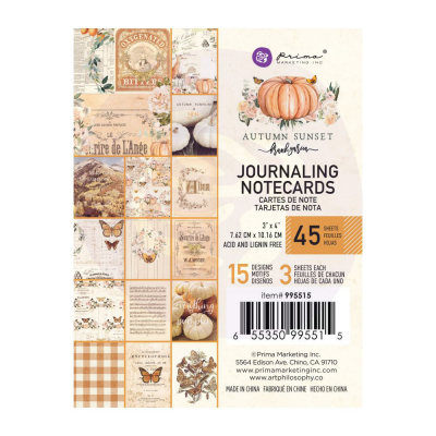 Prima Marketing Autumn Sunset 3x4 Inch Journaling Cards (995515)