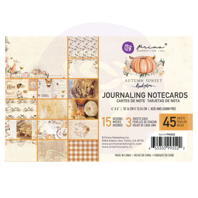 Prima Marketing Autumn Sunset 4x6 Inch Journaling Cards (995522)