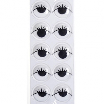 Darice 18mm Sticky Eyes with Lashes White 14pc (5123-04)