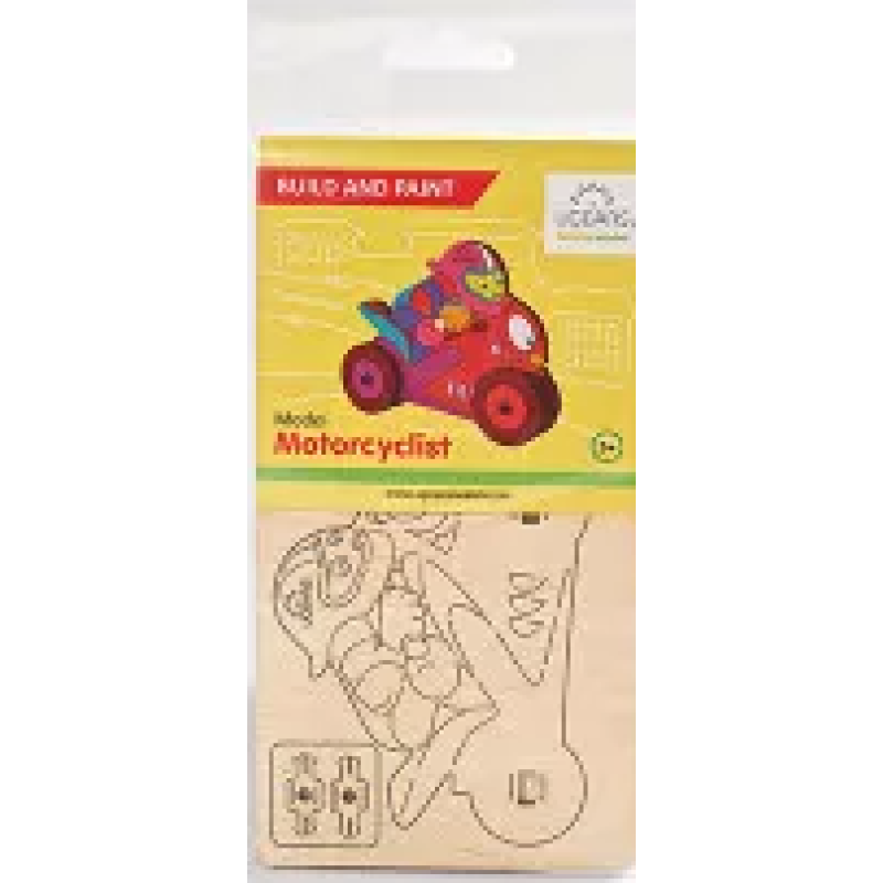 Ugears 3D coloring model «Motocyclist» (80007)