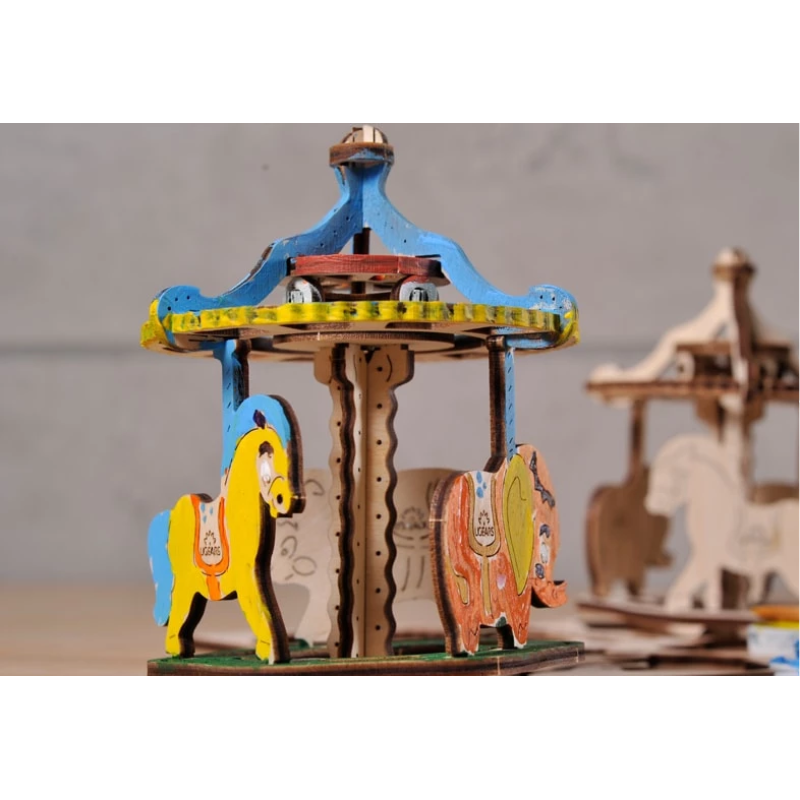 Ugears 3D coloring model Merry-go-round (80020)
