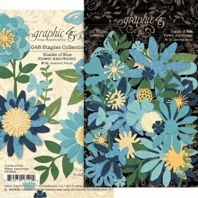 Graphic 45 Flower Assortment Shades of Blue (4502344)