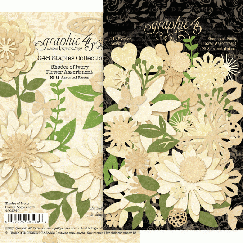 Graphic 45 Flower Assortment Shades of Ivory (4502340)