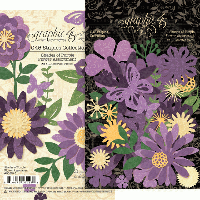Graphic 45 Flower Assortment Shades of Purple (4502345)