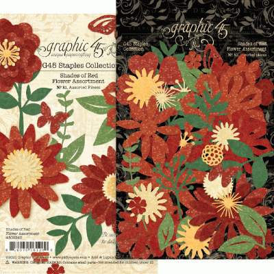 Graphic 45 Flower Assortment Shades of Red (4502343)
