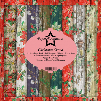 Paper Favourites Christmas Wood 6x6 Inch Paper Pack (PF180)