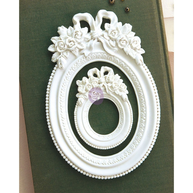 Prima Marketing Memory Hardware Blanc Fleur Oval Resin Frame (993672)