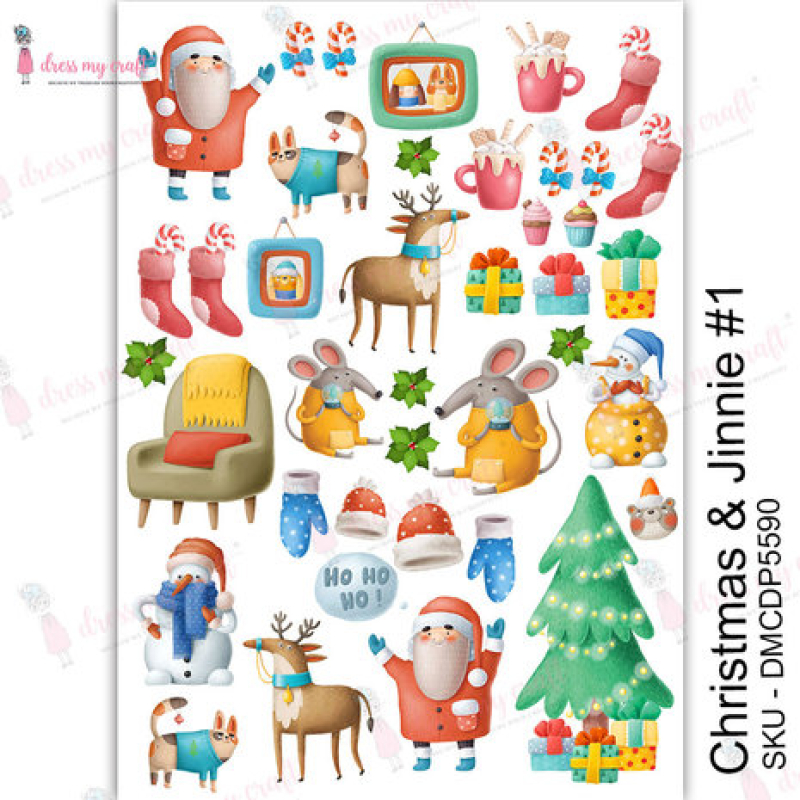 Dress My Craft Transfer Me Christmas & Jinnie #1 (DMCDP5590)