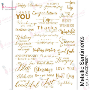 Dress My Craft Transfer Me Metallic Sentiments (DMCDP6074)