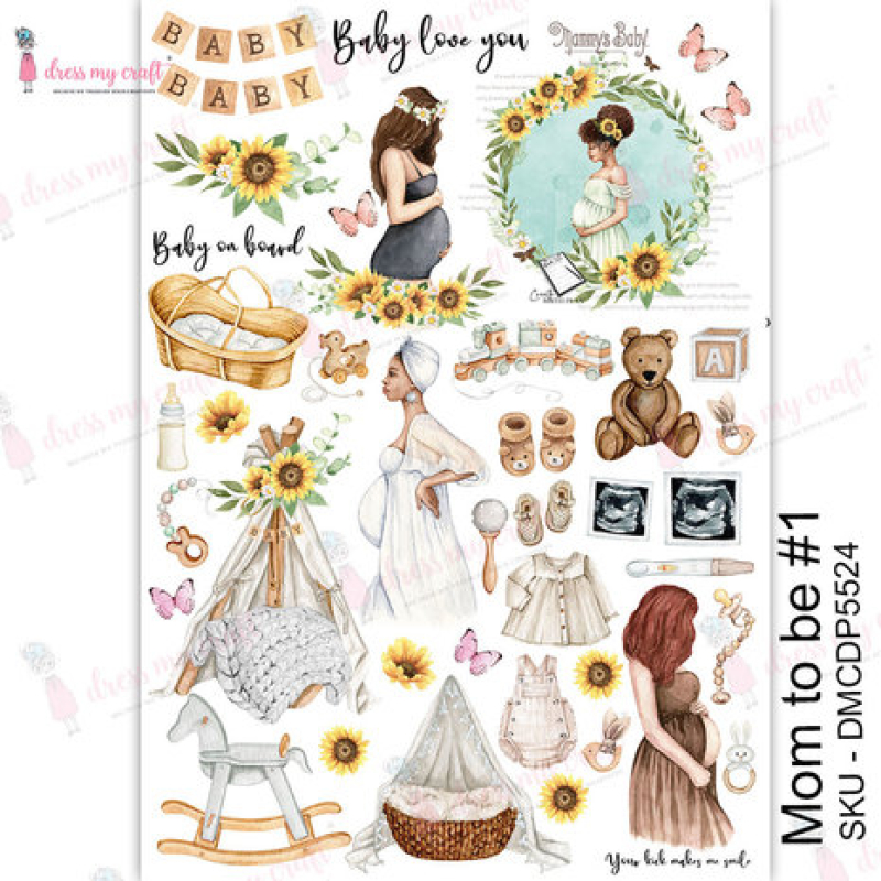 Dress My Craft Transfer Me Mom To Be #1 (DMCDP5524)