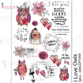 Dress My Craft Transfer Me I Love Owls (DMCDP1949)