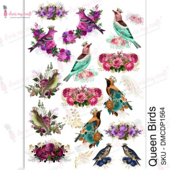 Dress My Craft Transfer Me Queen Birds (DMCDP1564)