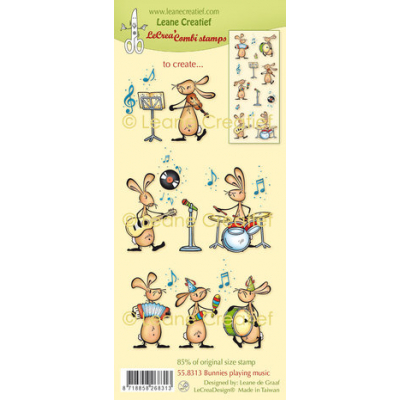 Leane Creatief Combi Clear Stamp Bunnies Playing Music (55.8313)
