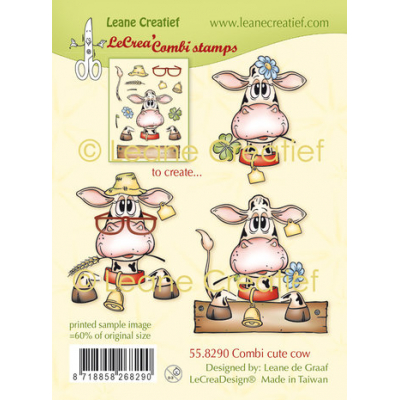 Leane Creatief Combi Clear Stamp Cute Cow (55.8290)