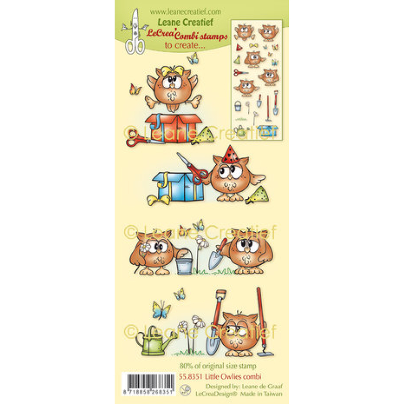 Leane Creatief Combi Clear Stamp Little Owlies (55.8351)