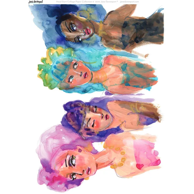 Jane Davenport Collage Sheets A4 Fresh Faced (8pcs) (CEJDCOL003)