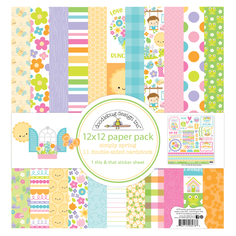 Doodlebug Design Simply Spring 12x12 Inch Paper Pack (842715062788)