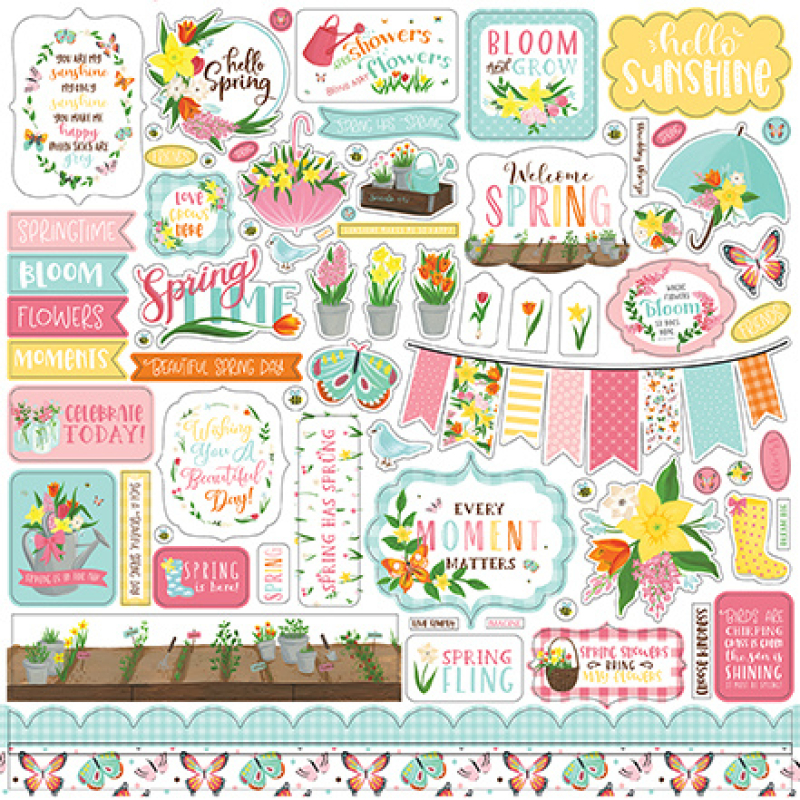 Echo Park I Love Spring 12x12 Inch Element Sticker (LSP204014)