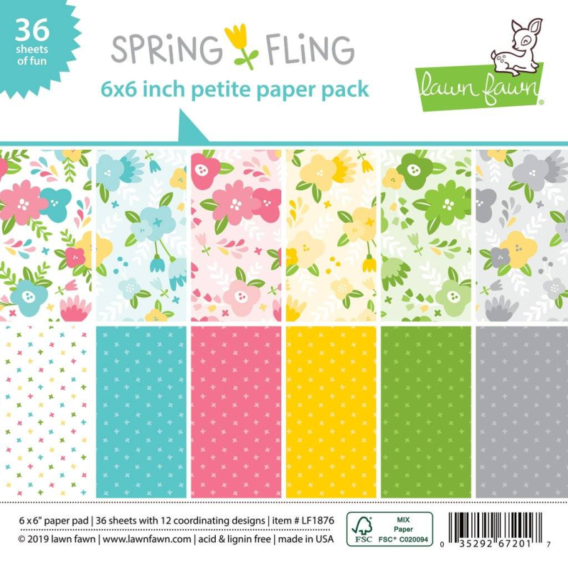 Lawn Fawn Spring Fling 6x6 Inch Paper Pad (LF1876)