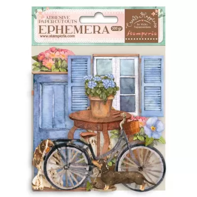 Stamperia Create Happiness Welcome Home Ephemera Bicycle and Flowers (DFLCT13)
