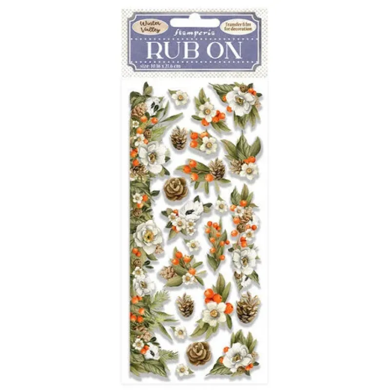 Stamperia Winter Valley Rub-On 4x8,5 Inch Pinecones (DFLRB38)