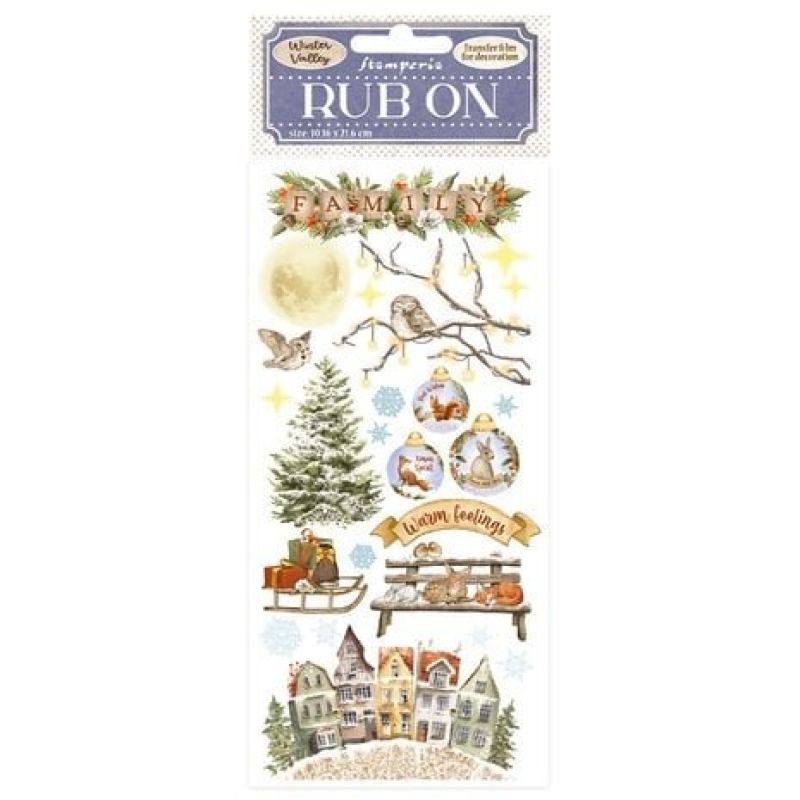 Stamperia Winter Valley Rub-On 4x8,5 Inch Warm Feelings (DFLRB39)