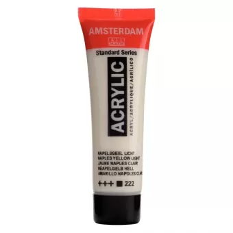 Amsterdam Standard Series acrylverf tube 20 ml Napelsgeel Licht 222 (17042220) Lichtechtheid +++ Dekkracht Dekkend