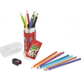 Faber-Castell Kleurpotlood FC Grip Raket met 15 stuks en potloodslijper (FC-112457)