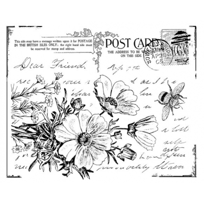 Crafty Individuals Floral Postcard Unmounted Rubber Stamps (CI-302)