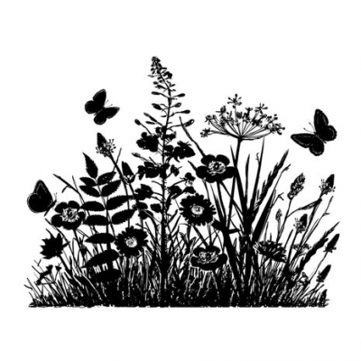Wild Flowers and Butterflies Unmounted Rubber Stamps (CI-367)