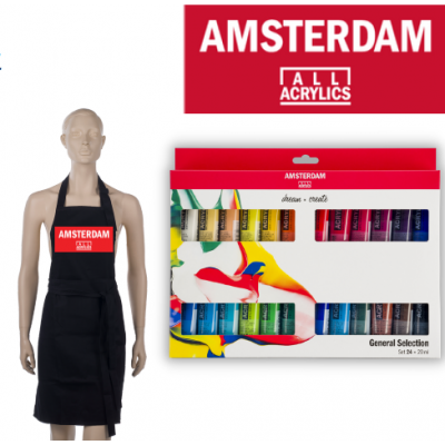 Amsterdam Acrylverf set + schort