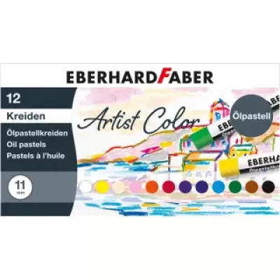 oliepastelkrijt Eberhard Faber Artist Color 11mm doos a 12 st assorti (EF-522012)