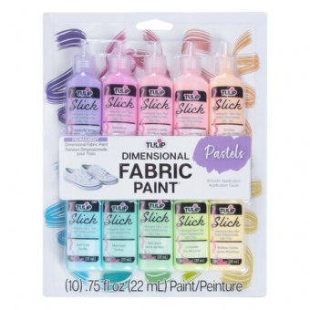 Slick Dimensional Fabric Paint Pastels 10x0.75 fl oz (47299)