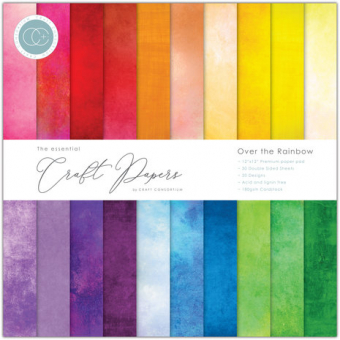 Craft Consortium Essential Craft Papers 12x12 Inch Paper Pad Over the Rainbow (CCEPAD026)