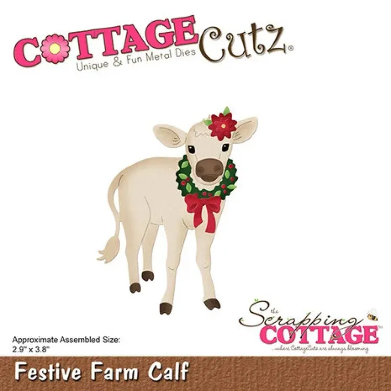 Scrapping Cottage Festive Farm Calf (CC-917)