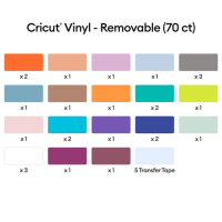 Cricut Premium Vinyl Removable 12x12 Inch Sampler Variety (70pcs) (2009648)