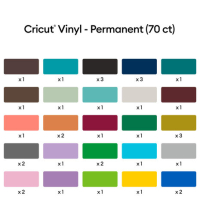 Cricut Premium Vinyl Permanent 12x12 Inch Sampler Variety (70pcs) (2009652)