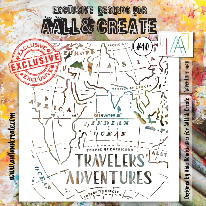 AALL and Create Stencil 6x6 Inch Adventure Map (AALL-PC-040)