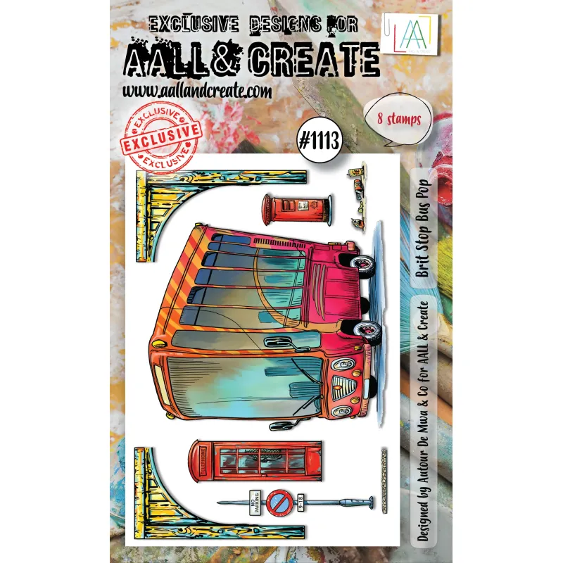Aall and Create Stamp Set A7 Brit Stop Bus Pop (AALL-TP-1113)