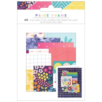 American Crafts Paige Evans Blooming Wild Collage Tiles (40pcs) (34014068)