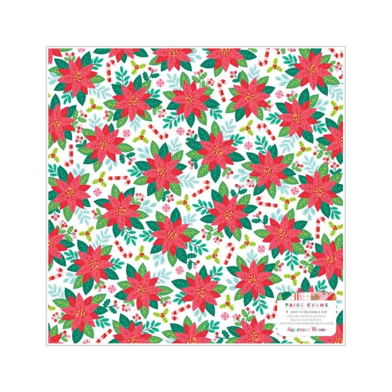 Paige Evans Sugarplum Wishes 12x12 Inch Red Foil on Printed Acetate (34021994) 