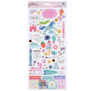 American Crafts Pebbles Cool Girl Sticker Accent Gold Foil (113pcs) (34027663)