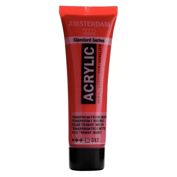Amsterdam Standard Series Acrylverf tube 20 ml Transparantrood Middel 317 (17043170) Amsterdam Standard Series Acrylverf tube 20 ml Transparantrood Middel 317 (17043170)