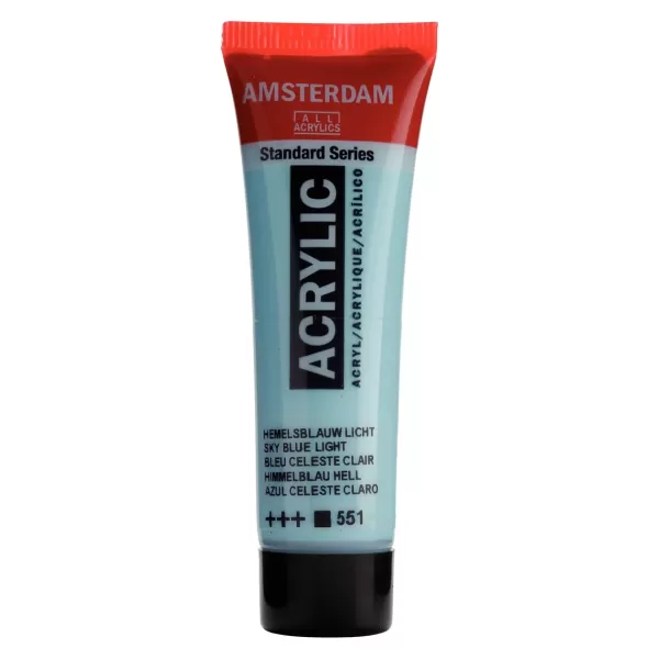 Amsterdam Standard Series acrylverf tube 20 ml Hemelsblauw Licht 551 (17045510) Amsterdam Standard Series acrylverf tube 20 ml Hemelsblauw Licht 551 (17045510)