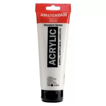 Amsterdam • Acrylverf tube 250 ml Titaanwit 105 - Dekkend +++ (17121050)
