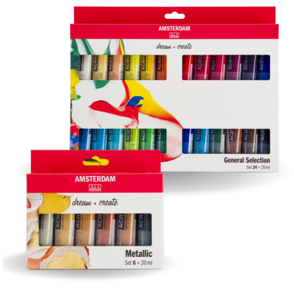 Amsterdam Standard Series acrylverf set 24 x 20 ml + Metallic set 6 x 20 ml GRATIS (17820499)