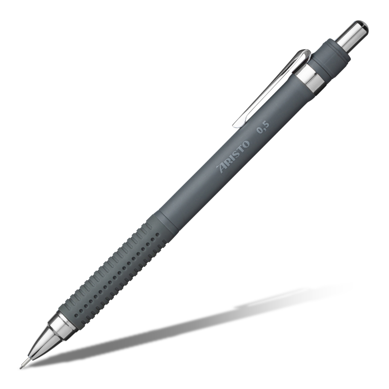 Aristo Vulpotlood Mat grijs 0,5 rubberengrip, metalen clip (AR-85711)