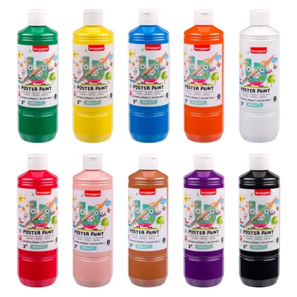 Bruynzeel Poster Paint 10x500ml Assortiment (60554010)