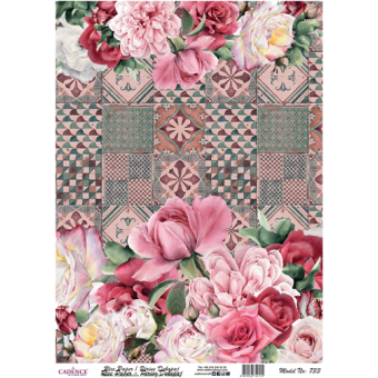 Cadence Rijst Decoupagepapier 733 30x42 cm Roze Mozaiek (07 001 0733 30X42)