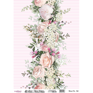 Cadence Rijst Decoupagepapier 746 30x42 cm Bloemenstrook (07 001 0746 30X42)
